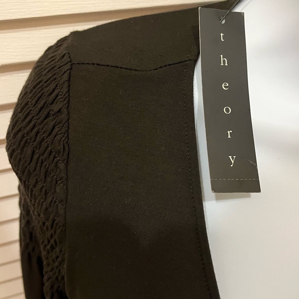 NWT Theory gorgeous draped leotard wrap waist dress rayon jersey w/ 3/4 sleeves - Picture 7 of 8